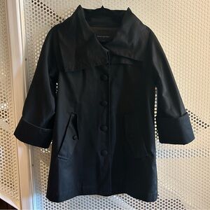 Banana Republic Wide Collar Trench-style Coat Size S in Black GUC